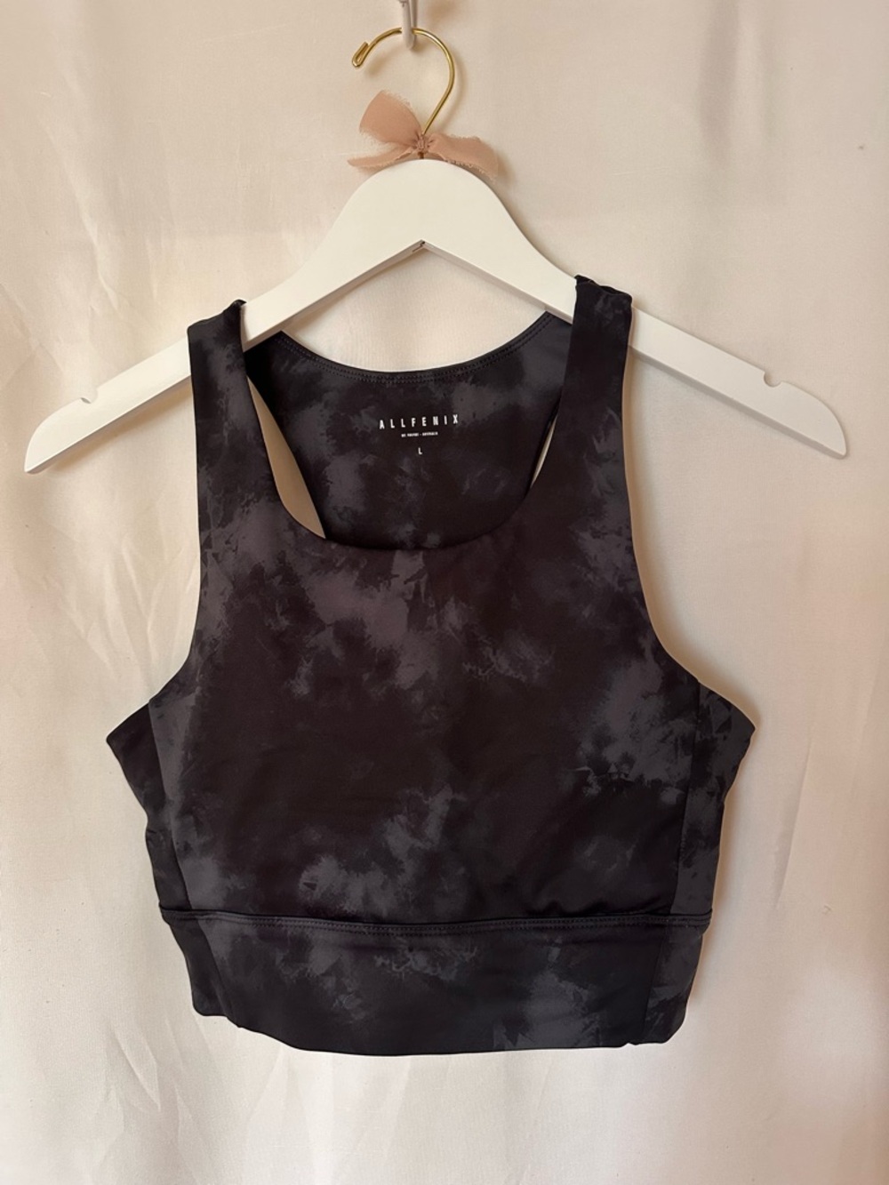 Alfemix Black Tie-Dye High Neck Sports Bra